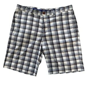 Tommy Bahama 35x10 Gray Plaid‎ Relaxed Fit Stretch Men's Performance Golf Shorts